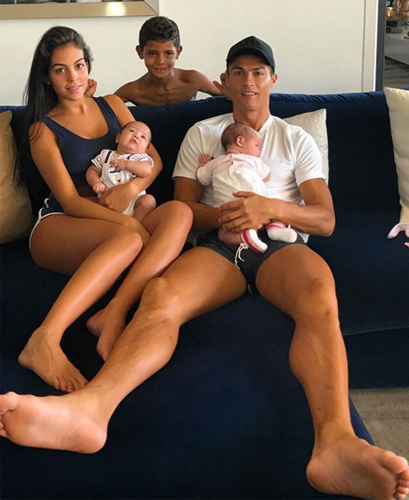 Triple duty! Cristiano Ronaldo shares sweet snap of pregnant girlfriend Georgina Rodriguez with his three kids