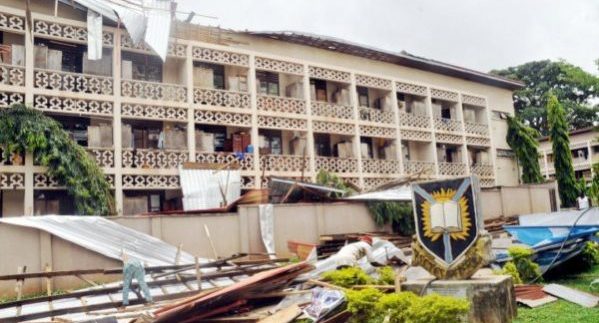 Heavy rain destroys Tedder Hall at UI