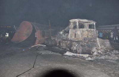 PHOTOS OF THE DAY: Petrol tanker fire: Scene of disaster