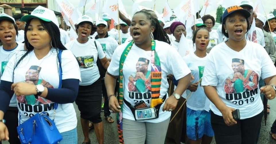 PHOTOS OF THE DAY: Akwa Ibom indigenes in Lagos support Governor Udom Emmanuel for second term
