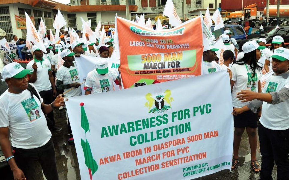 PHOTOS OF THE DAY: Akwa Ibom indigenes in Lagos support Governor Udom Emmanuel for second term