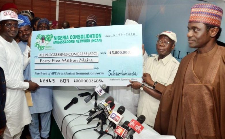 2019: NCAN presents nomination form to Buhari