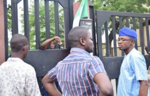 PHOTOS OF THE DAY:  Strike:  NLC seals off Lagos State secretariat