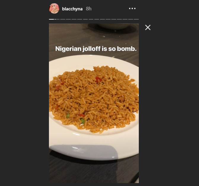 American Model, Blac Chyna falls in love with Nigerian Jollof Rice