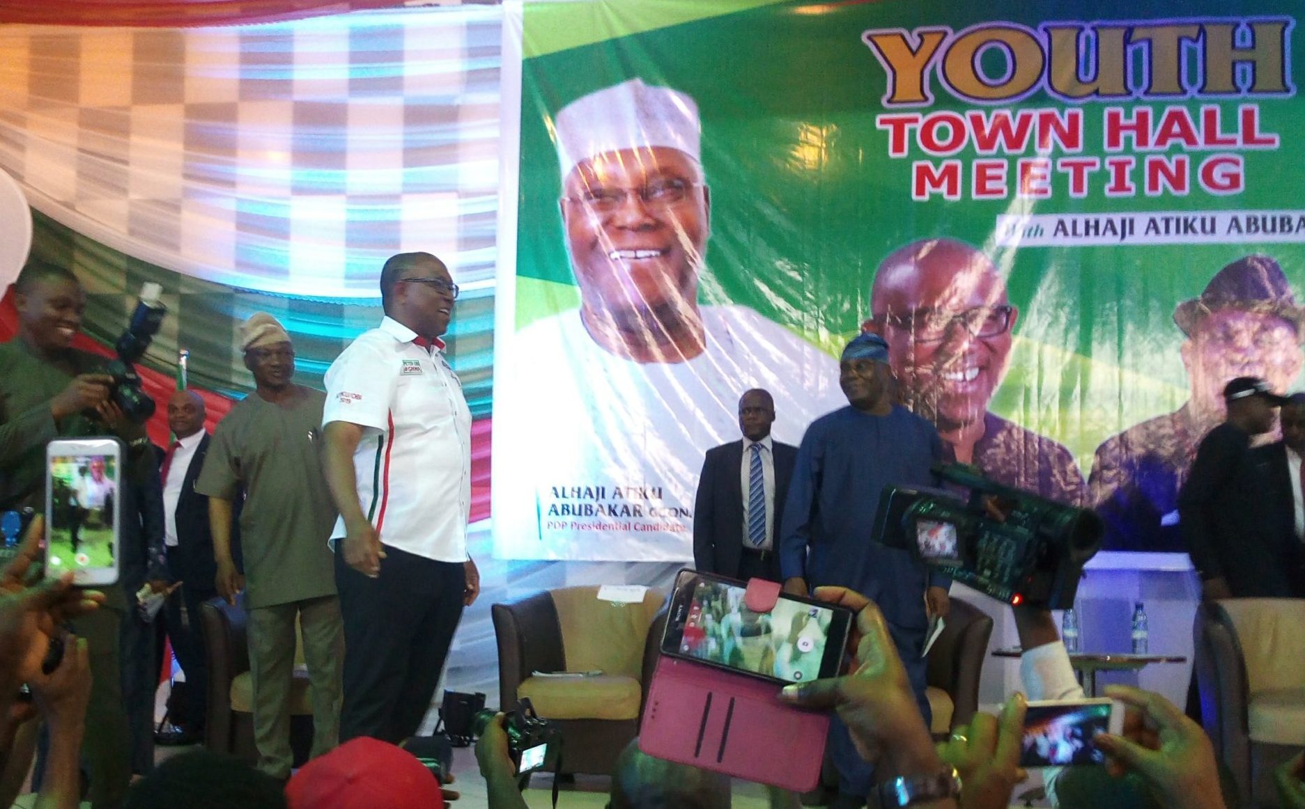 Breaking: PDP Presidential candidate, Atiku Abubakar, arrive for Town Hall meeting with youth supporters in Lagos (Photos)