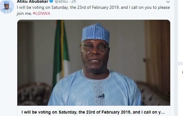 Come Out and Vote on Saturday, Atiku Urges Nigerians