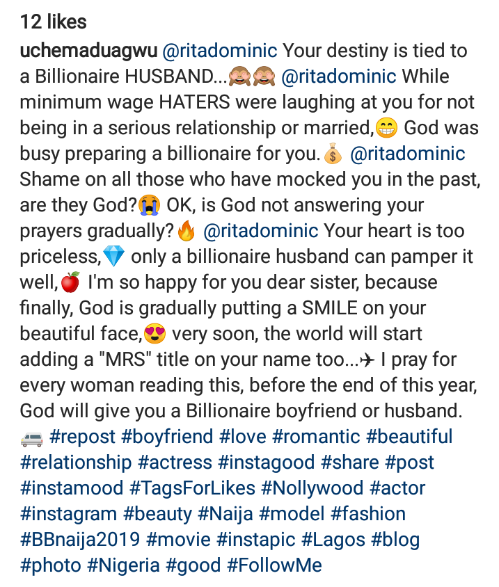 Finally, Rita Dominic Warms Up to Marry Billionaire, Uche Maduagwu Reveals