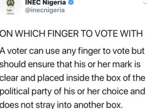 2019 elections: You can vote with any finger – INEC