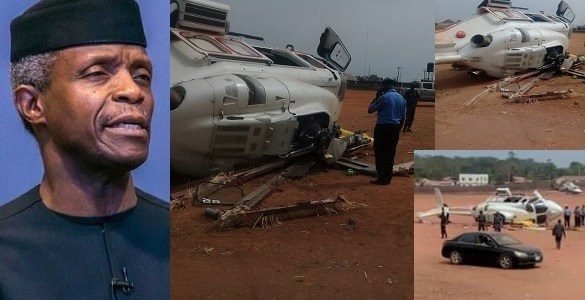 BREAKING: VP Osinbajo Escapes Death as Chopper Crash-lands in Kogi