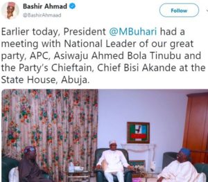 President Buhari Meets With Tinubu, Akande