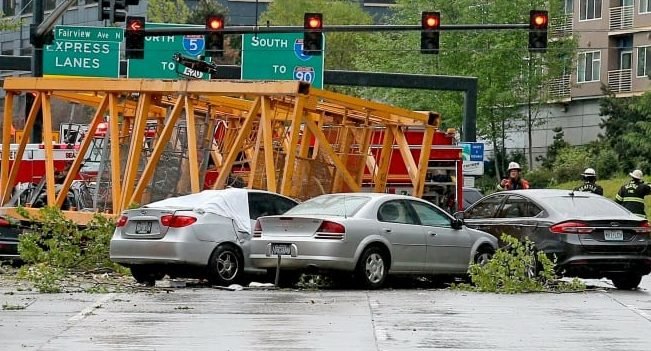 Fallen Crane Kills Four