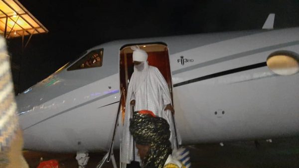 Just In: Sanusi Arrives Lagos Airport