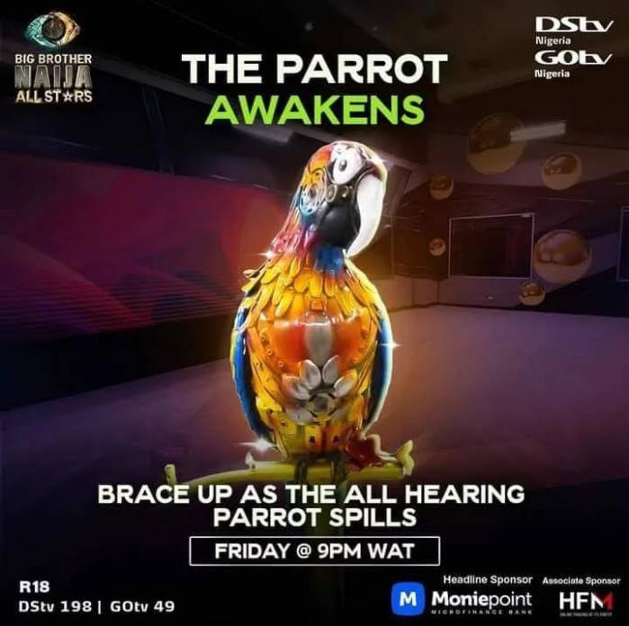BBNaija All-Stars: ‘Weird Parrot’ Set To Spill Secrets Heard From Housemates