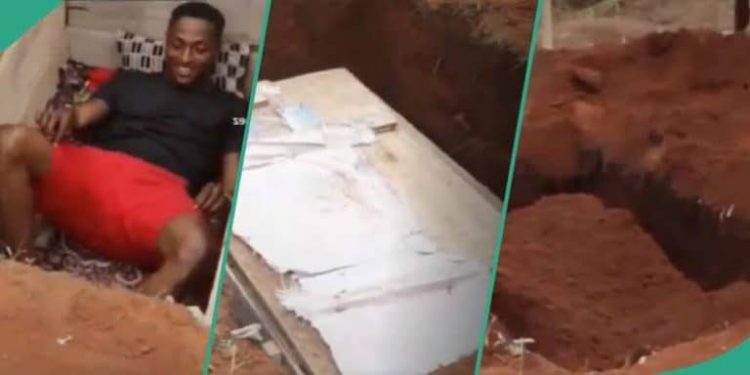 Nigerian Man Takes On Challenge To Be Buried Alive For 24 Hours