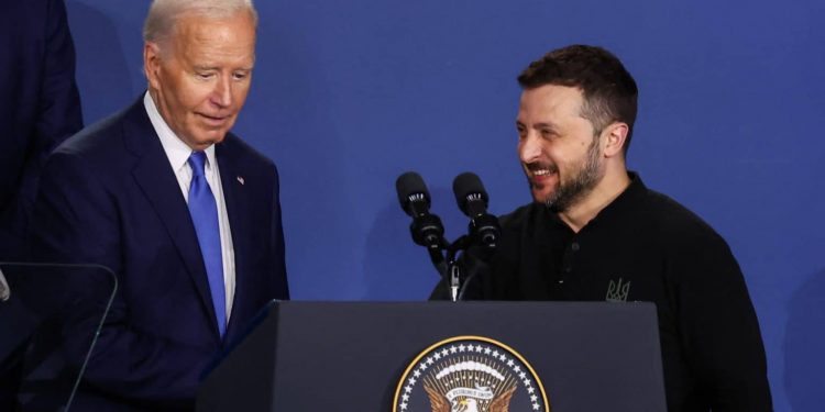 Biden Introduces Zelensky As Putin At NATO Ceremony