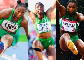 Alt="Ese Brume, Ruth Usoro and Oluchi Ochonogor"