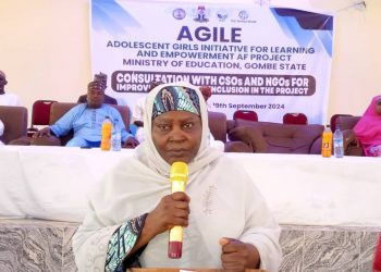 Alt="Gombe State AGILE Coordinator, Dr. Amina Haruna Abdul"