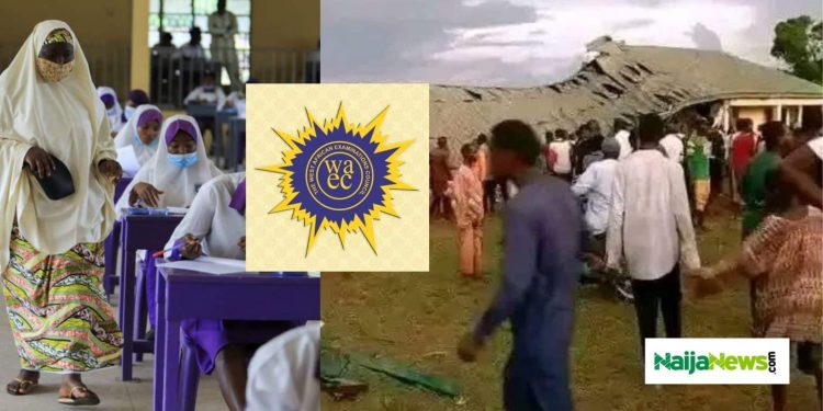Commotion As WAEC Examination Hall Collapses On Candidates In Taraba