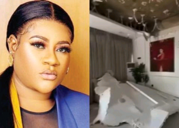 Nkechi Blessing Escapes Death As Ceiling Collapses In Her Lekki Home