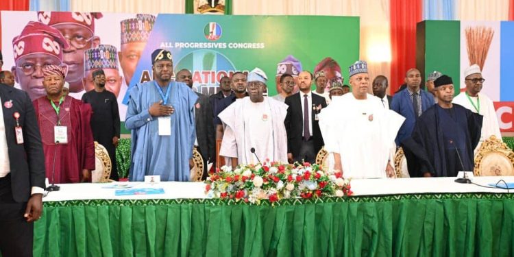 Tinubu Attends APC NEC Meeting At State House