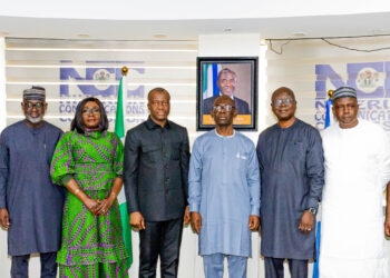 Alt="L-R - Engr. Aliyu Yusuf Aboki , Executive Secretary WATRA; Mrs Nneena Ukoa, Head Public Affairs, Nigerian Communications Commission; Hon. Clarence K. Massaquoi, Chairman Board of Commissioners, Liberia Telecommunications Authority; Kelechi Nwankwo, Director Corporate planning, strategy and Risk Management(NCC); Hon. Ben Fofana, Commissioner with oversight responsibility for Licensing and Regulation (LTA); Usman Mamman Director, Licensing & Authorization (NCC) during a courtesy visit to the Commission’s Headquarters in Abuja on 30th January, 2026"